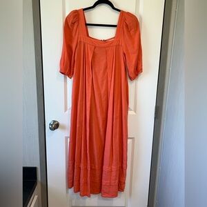 Hunter Bell midi Nap Oversized dress size XS puff sleeve swing silhouette
